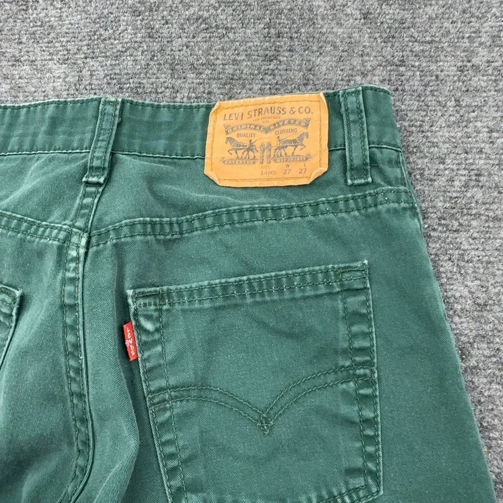 Levis 511 Slim Jeans Boys 14 Green Cotton Denim 5-Pocket Casual Style